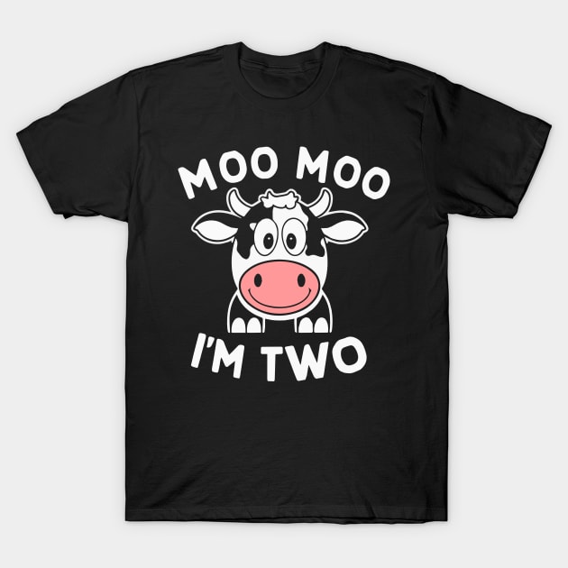 I'm Two 2nd Birthday Cow Farm Theme Party 2 Year Old Toddler T-Shirt by deafcrafts